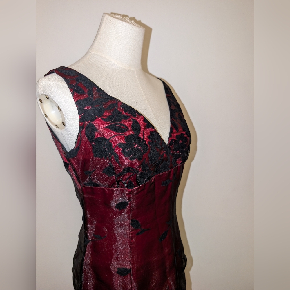 Jessica McClintock For Gunne Sax V Neck Maxi Dress - Picture 3 of 16